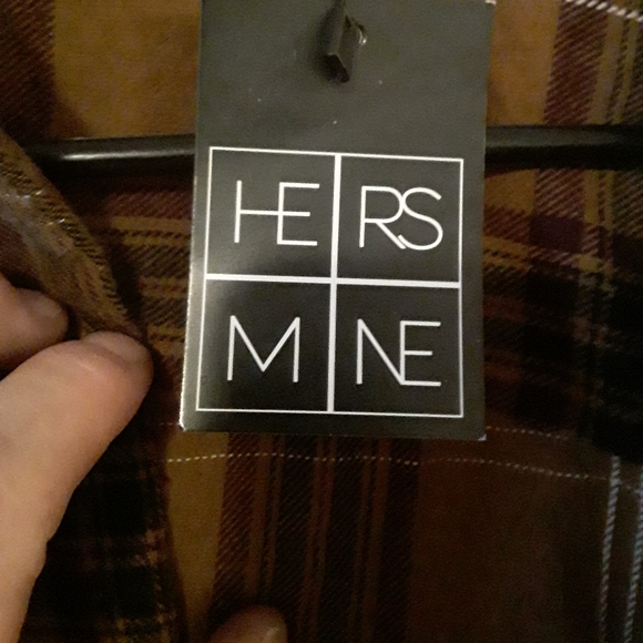 Hers&Mine Womens Plaid ButtonUp Shirt TieUp Waist - Picture 12 of 16